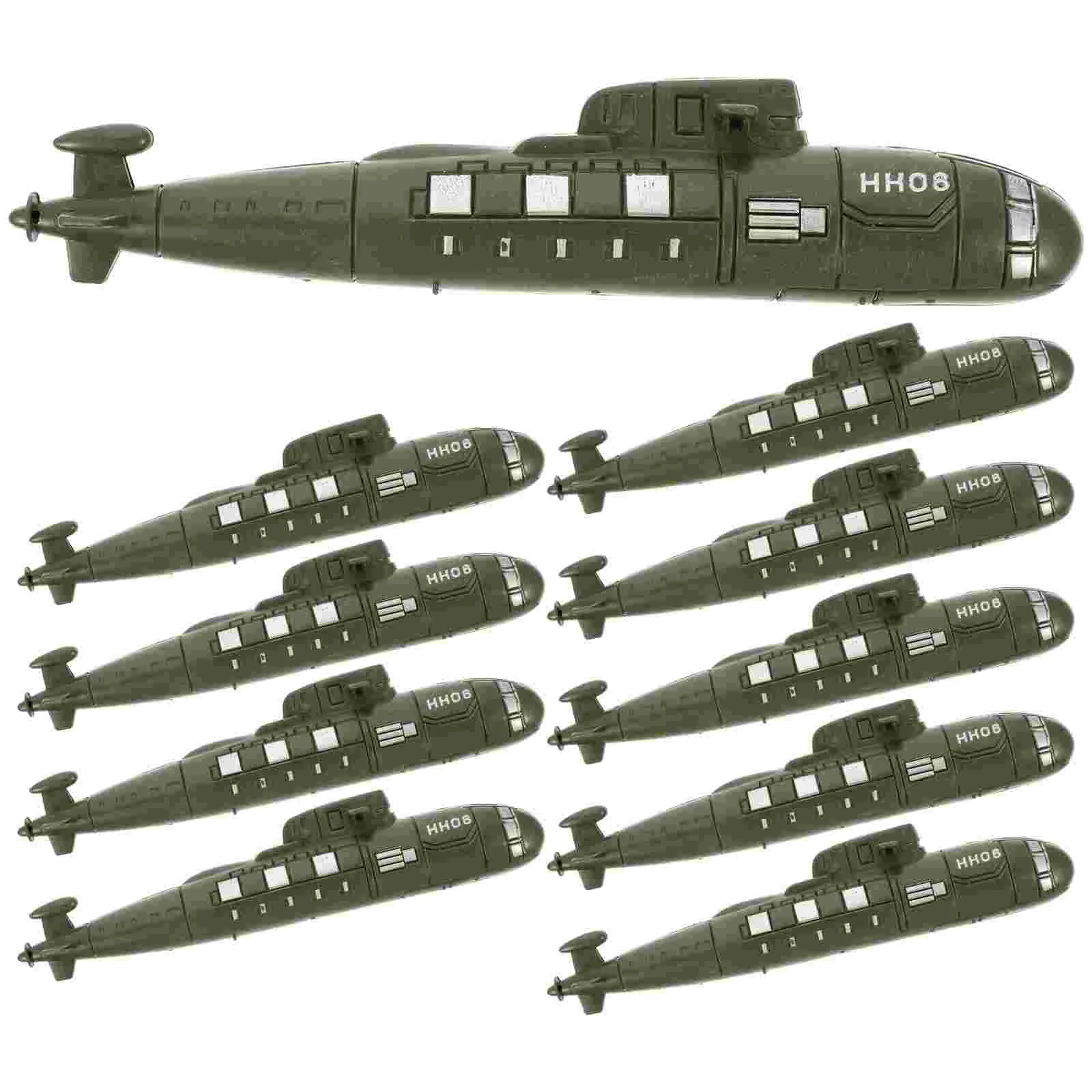 10 Pcs Simulated Submarine Toy Boats Navy Ships Toys Kids Playthings Submarines Model Child