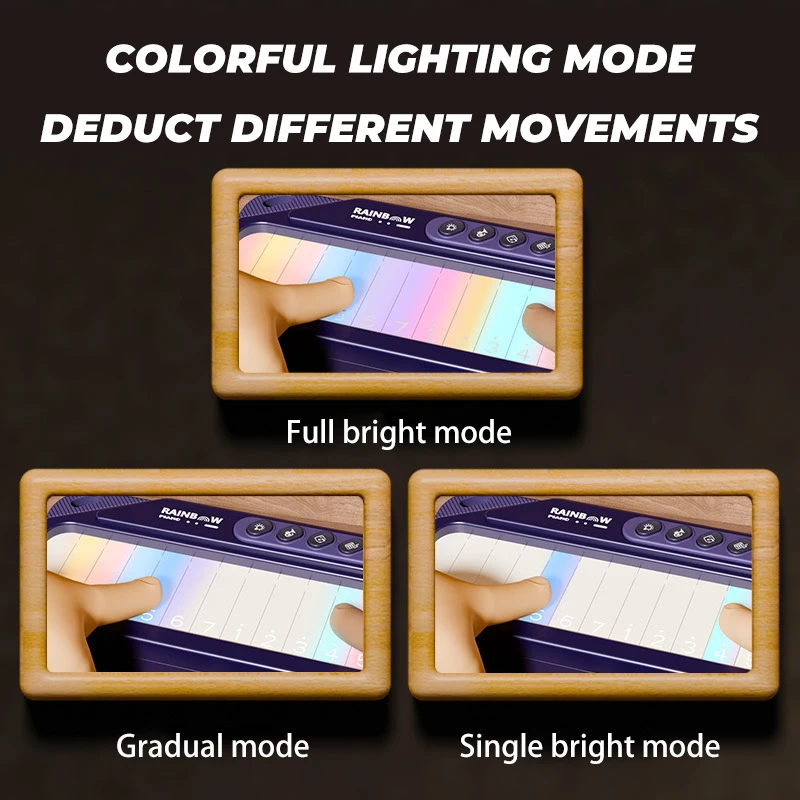 Crianças piano eletrônico brinquedo musical com luz portátil tela colorida toque brinquedos de música educacional para 3-6 meninas meninos presente de aniversário