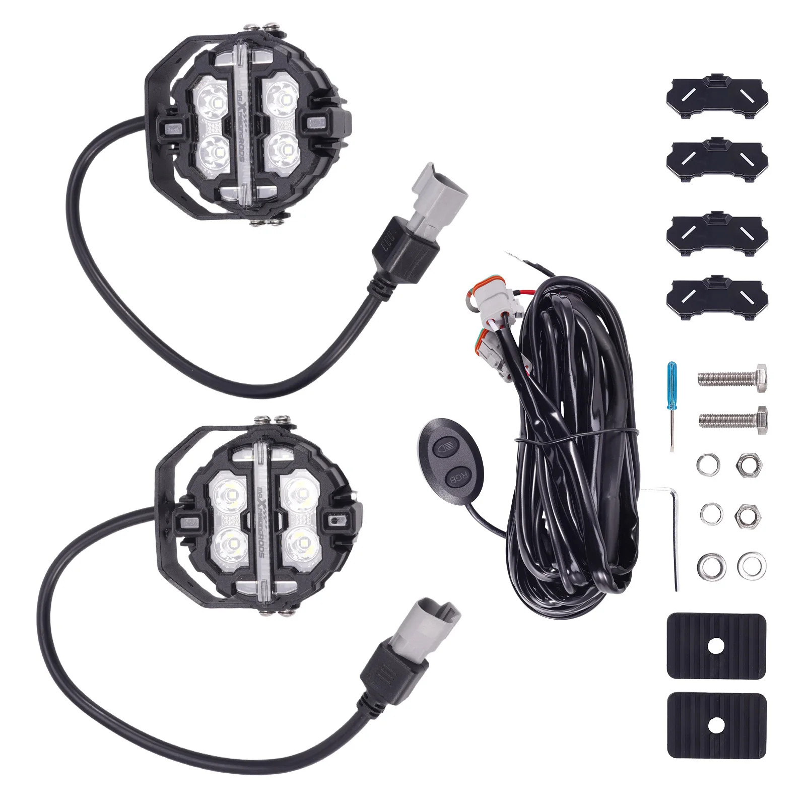 

LED Auxiliary Lights 3.5" Spot RGB DRL for Off Road 4x4 SUV Side Shooter White