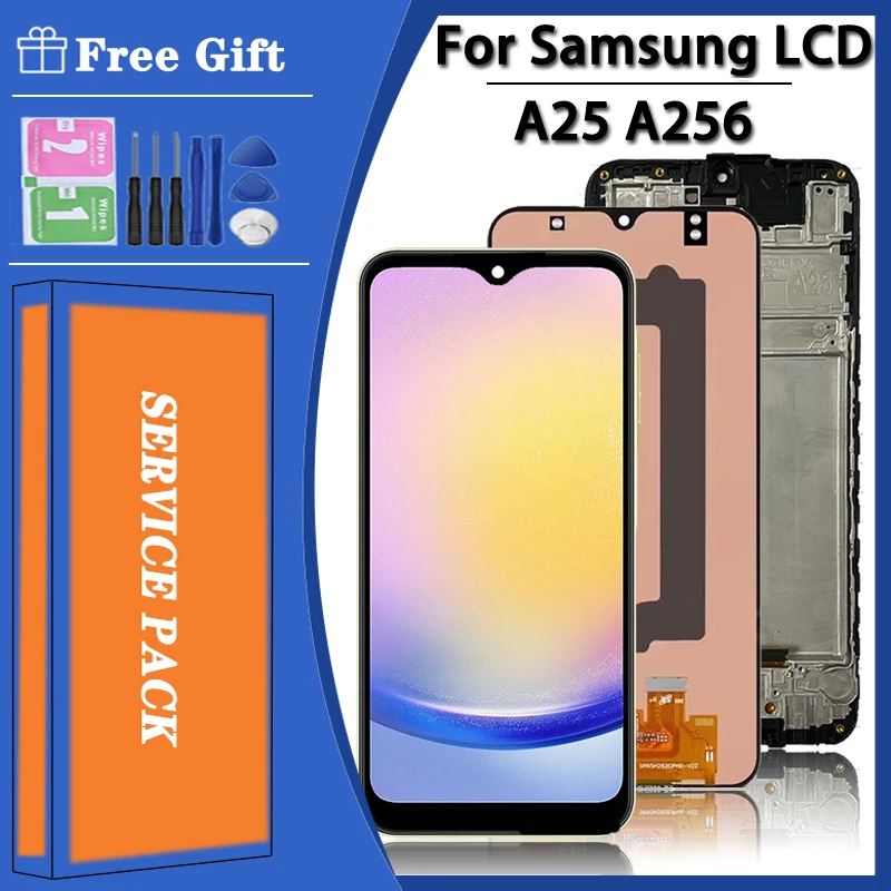 100% Test For Samsung A25 A256B/DS LCD Display Touch Screen Digitizer For Samsung A256B A256E A256U LCD Replacement Repair Parts