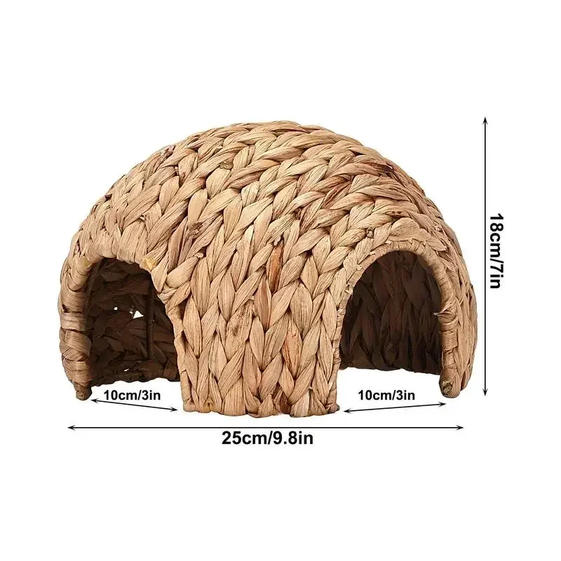 Comfortable For Hand Cages Hamster Natural Rabbit Mat Cattail Pig House Made Guinea Small Bunny Animals Grass