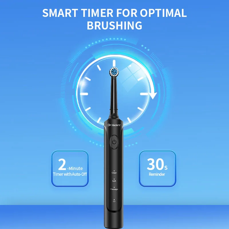 DrYadent Rotierende Zahnbürste YD2233 2-Minuten-Smart-Timer mit 3 Intelligenteren Modi Langlebige Nutzung mit 4 Bürstenköpfen Zahnfleischpflege – Detail 5