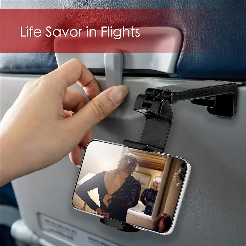 Avion Téléphone Titulaire Portable Voyage Stand Bureau Vol Pliable Réglable Rotatif Selfie Holding Train Siège Support