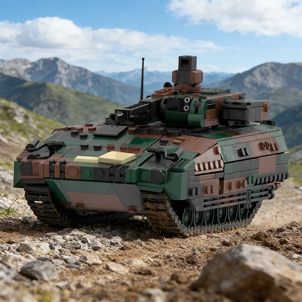 

Конструктор MOC Schützenpanzer Puma, масштаб 1:35, немецкий бронетанковый комплекс с дистанционным управлением турелью MK30-2/ABM, военная игрушка, подарок для взрослых