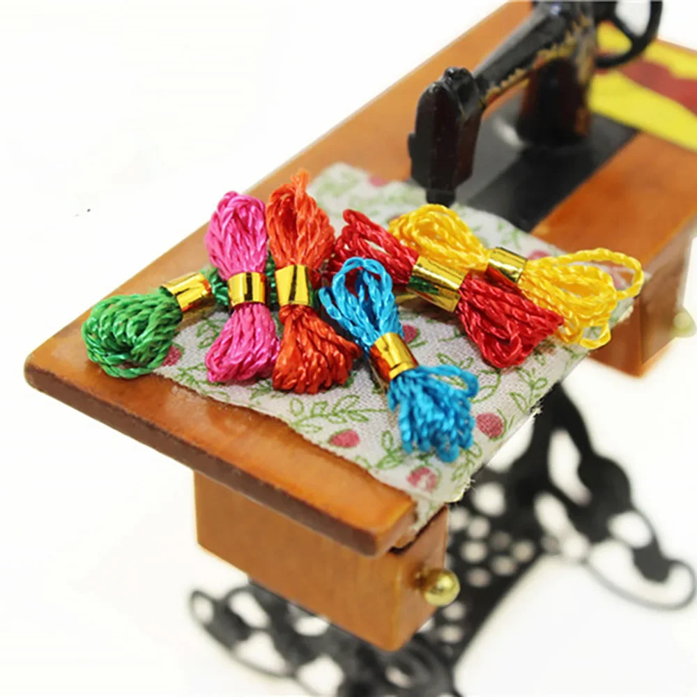 6 個 1/12 ドールハウスミニチュアミシン糸模型玩具ドールハウスアクセサリー装飾 ob11 bjd