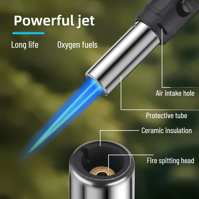 

High Temperature Spurt Gun Windproof Direct Rush Lighter Moxibustion Cigar Special Spray Gun Portable Outdoor Camping Igniter