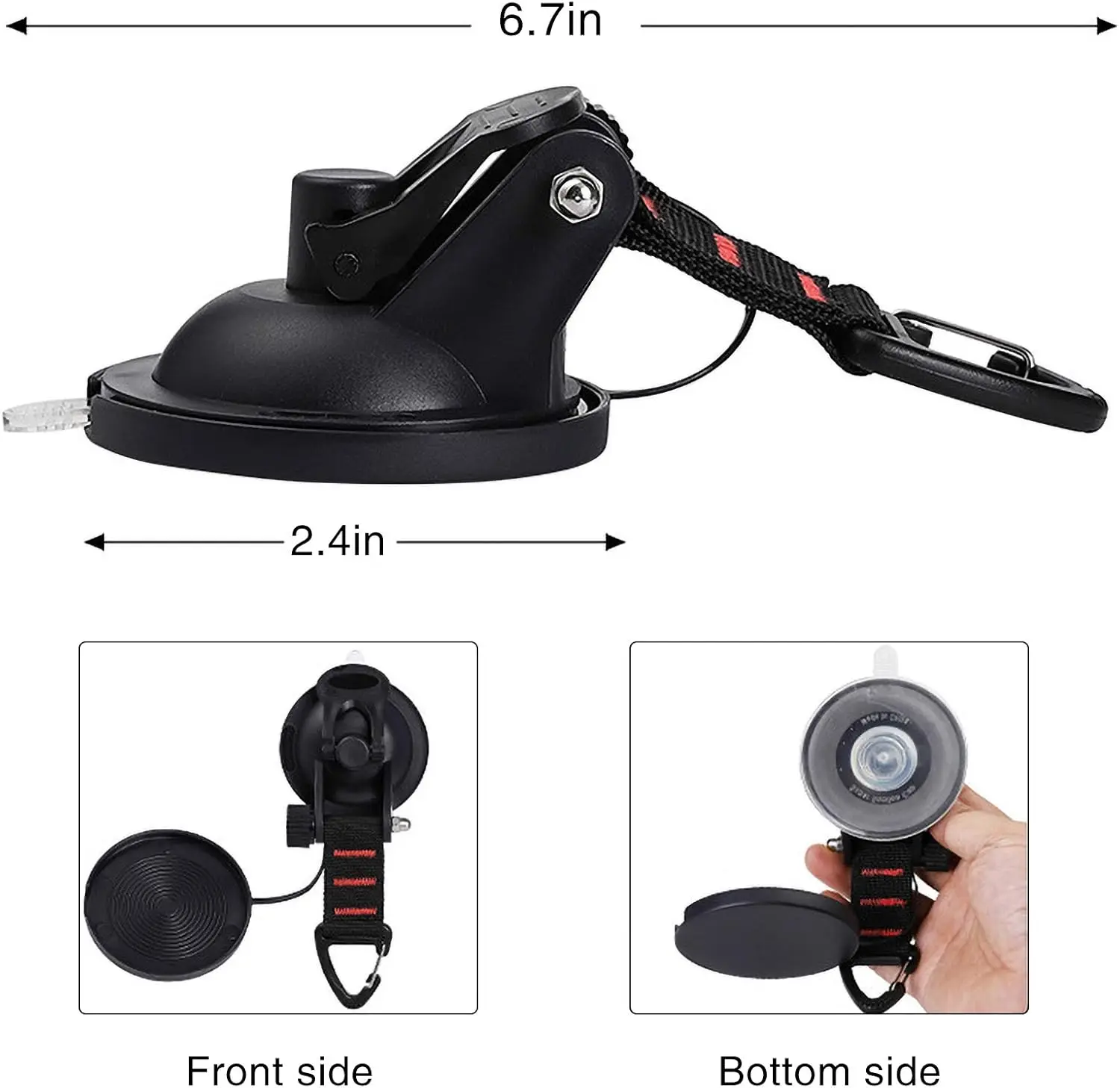 Heavy Duty Suction Cup Hooks for Camping, 22lbs Each, Strong Vacuum Suction Cup with Securing Hook for Car Awning Boat SUV - view 2