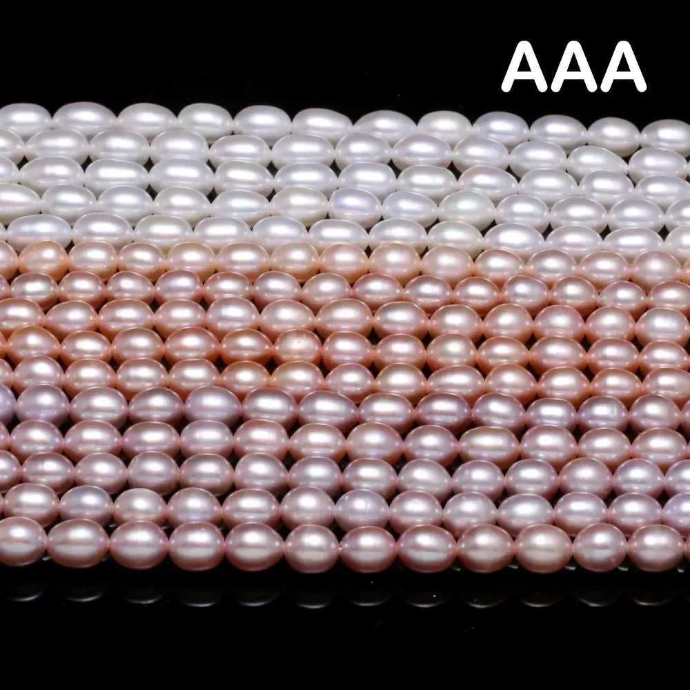 Natural Freshwater Non nuclear Pearls Rice-shaped AAA Loose Spacer Beads for Jewelry Making DIY Bracelet Necklace Accessories