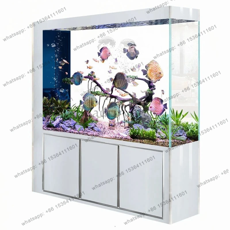 Smart fish tank living room ultra-white glass screen ecological bottom filter aquarium