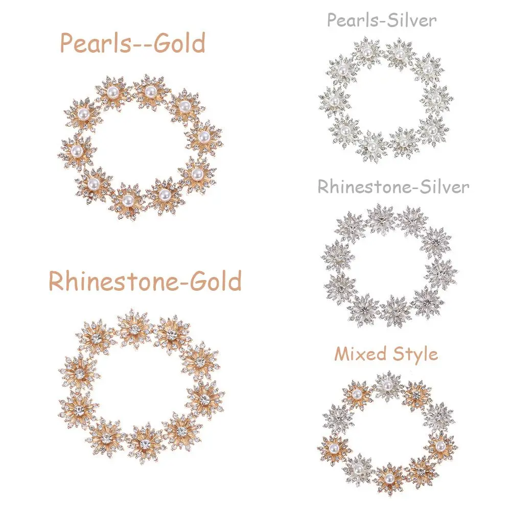 10PCS 16MM Craft Hairpin Accessories Flatback Snowflake Buttons Apparel Sewing Pearl Buckle Rhinestone Button