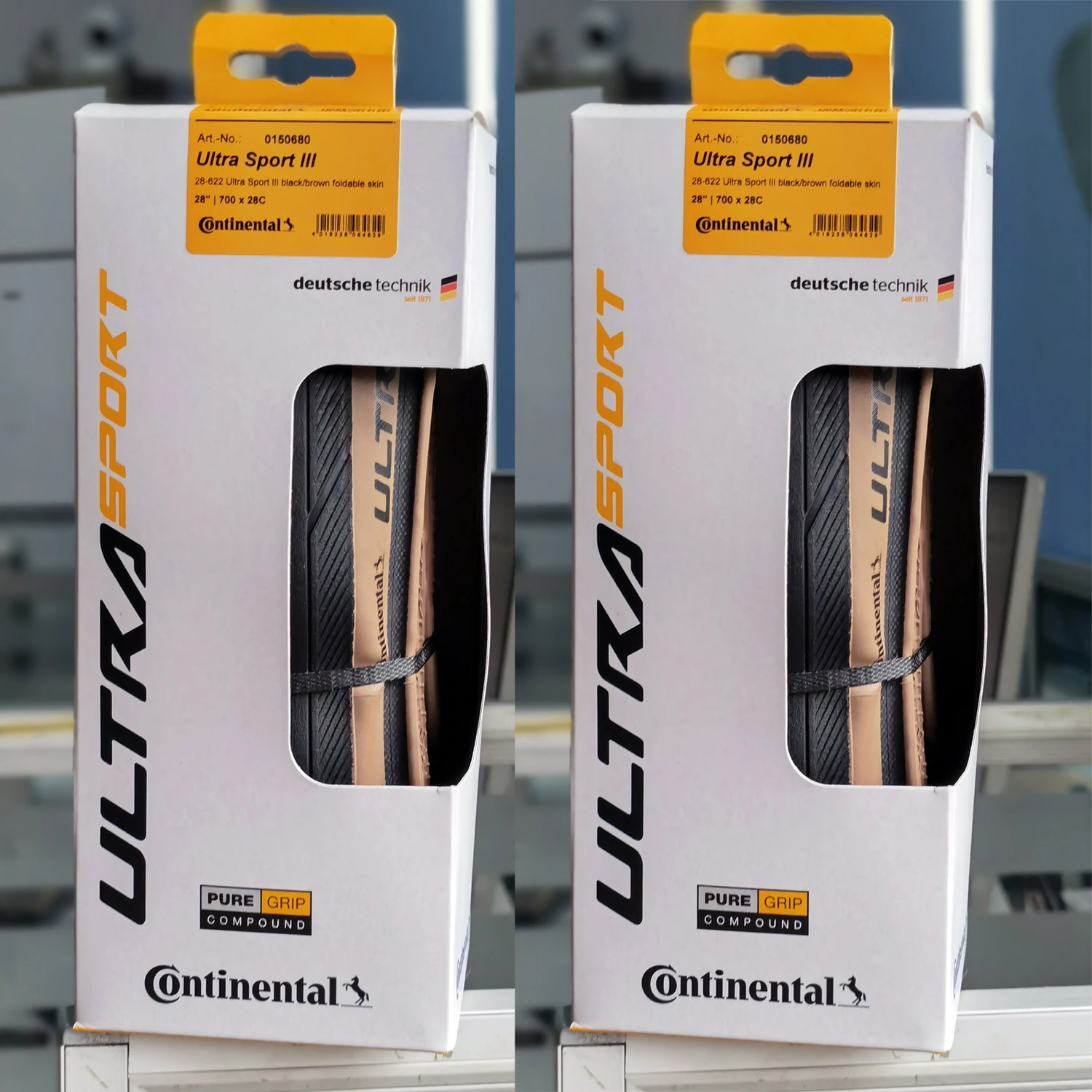 Continental Ultra Sport III 700x28 Black Brown Folding PureGrip 3