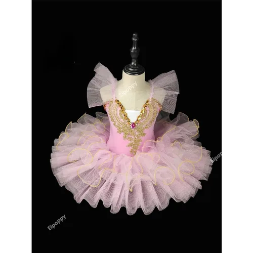 Imagen 2 del producto Tutú de Ballet de bailarina profesional para niñas y niños, ropa de baile para adultos, tutú de panqueque, trajes de Ballet, leotardos, vestido de Ballet