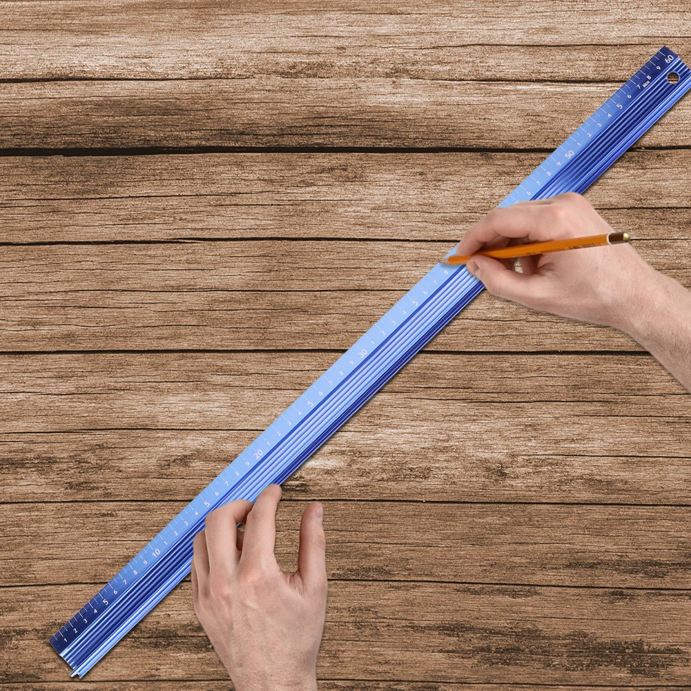 20CM 30CM 45CM 60CM Cutting Ruler Metal Craft Safety Ruler Anti Slip Aluminum Alloy Multifunctional Protective Ruler Scale Ruler