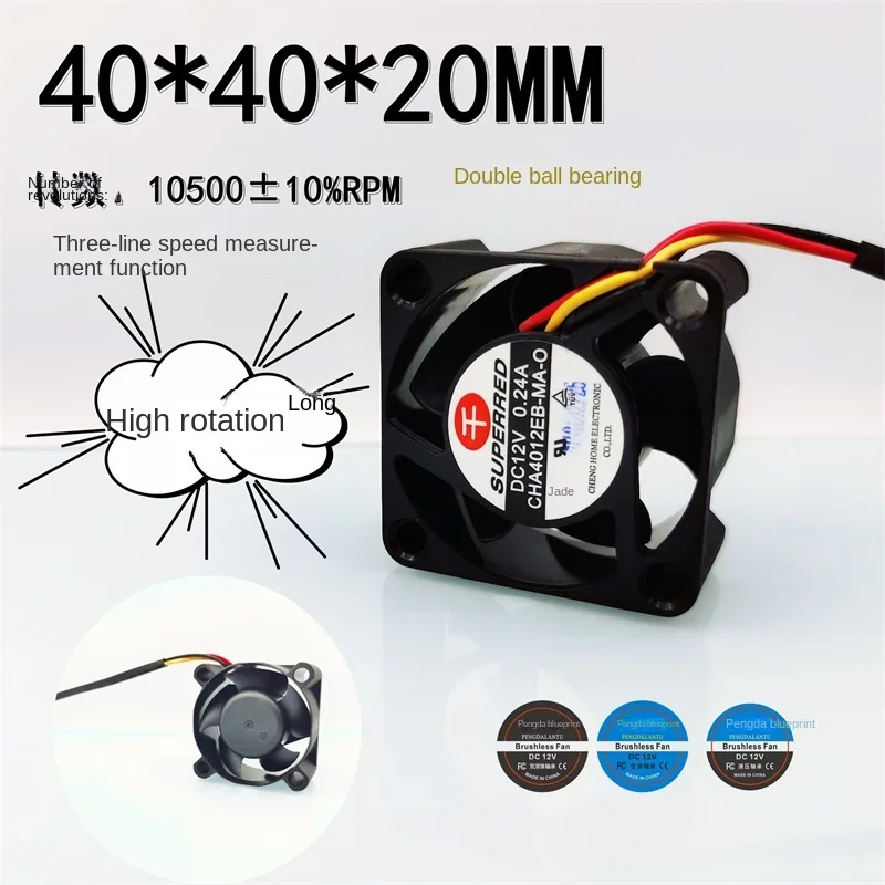 40*40*20MM New CHA4012EB-MA-O high rotation 4020 speed measurement function 12V 0.24A 4CM high air flow fan