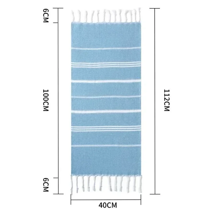 Turkish Cotton Kitchen Towel Nordic Tassel Tea Towel Rectangular Tablecloth Plain Striped Hand Towel Bathroom Accessories Sets