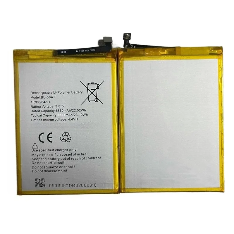 BL-58AT High Quality Mobile Phone Battery 3.85V 6000mAh For Tecno Lb8a Brand New Replacement Battery