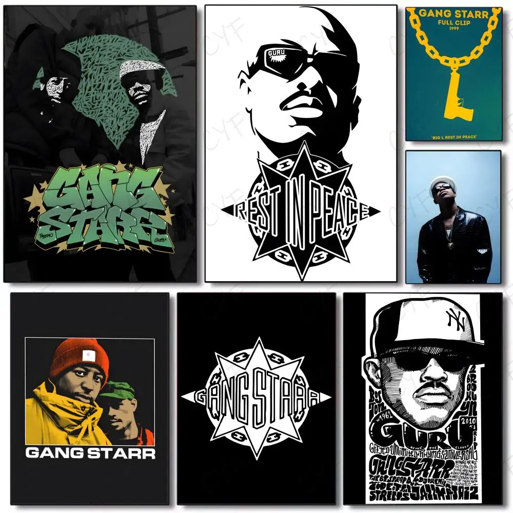 Lyrical Authentic Music band G-Gang Starr Poster Painting Wall Art Mural for Living Room Home Decor and Gifts