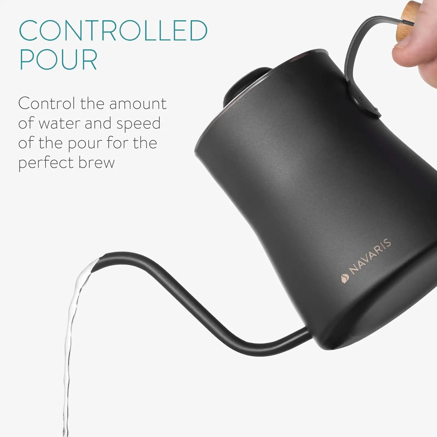 Bollitore a collo di cigno da 33,8 once (1 fl L) per bruciatori da piano cottura - Bollitore in acciaio inossidabile con beccuccio per caffè o acqua - con