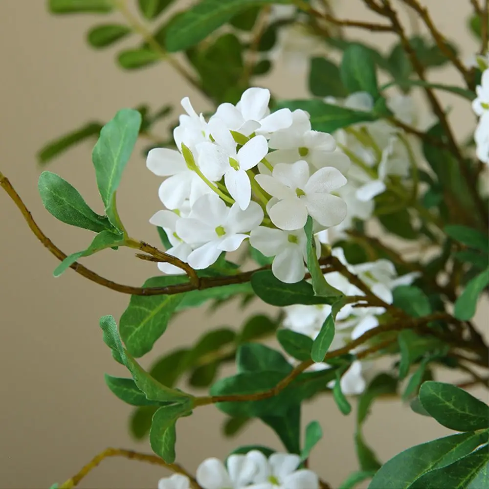 Long Stem Artificial Blue Mist Flower Green Leaf DIY Simulation Mini Hydrangea Handmade Realistic Fake Flowers