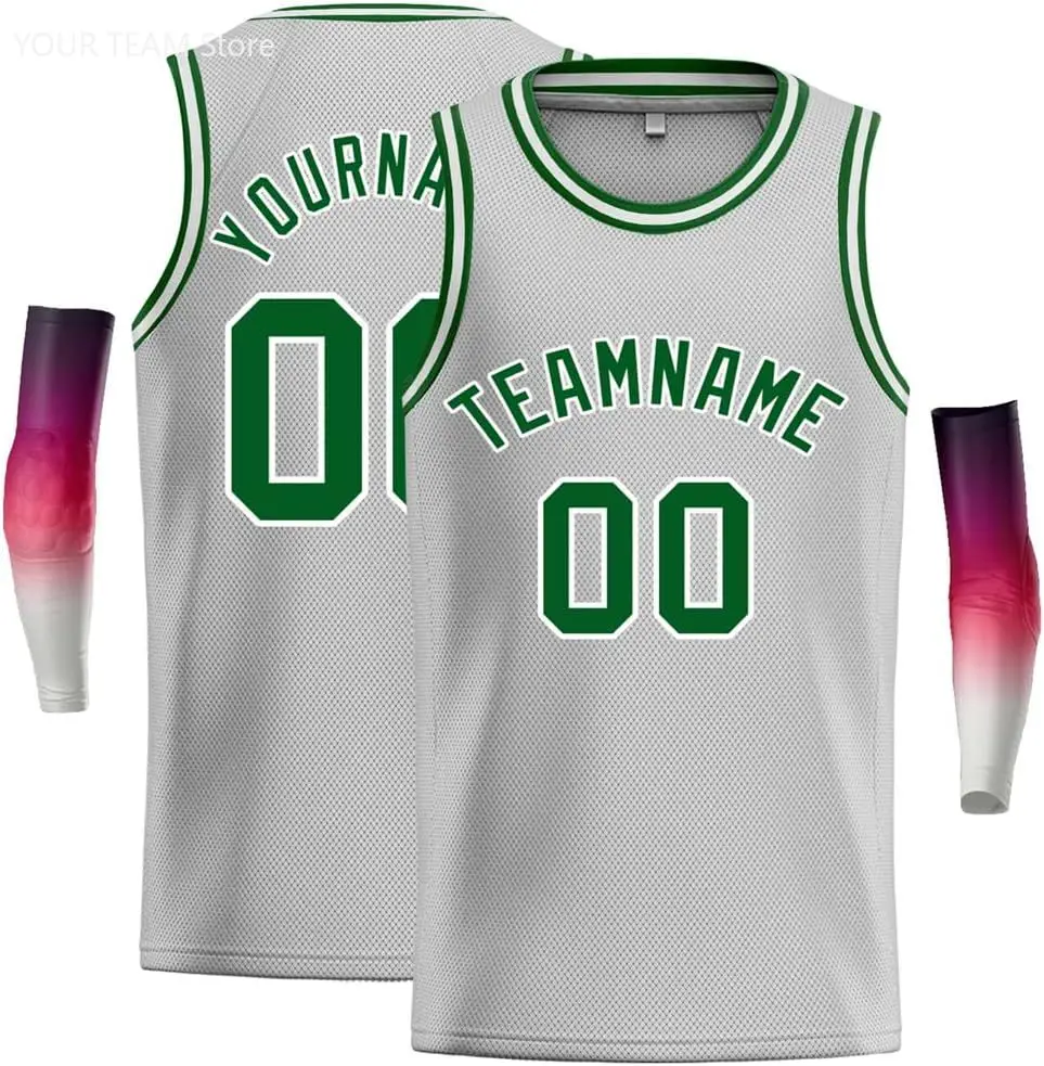 Personalized Basketball Jersey Stitched Name Number Sports Jersey, Gradient Mesh Breathable Basketball Uniform Team Game