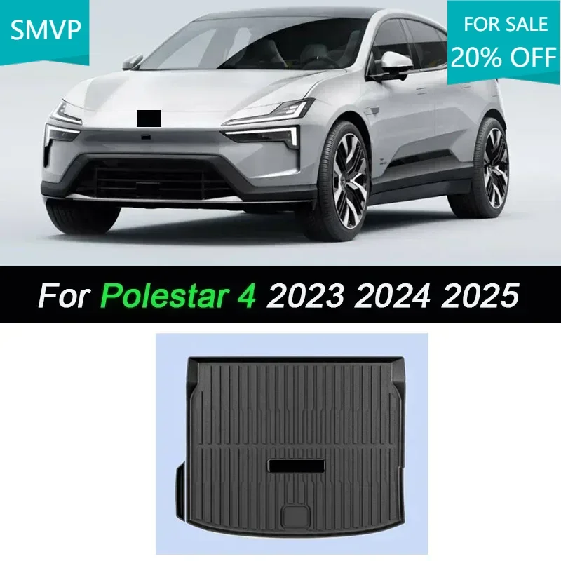 

For Polestar 4 2023 2024 2025 TPE Car Rear Trunk Mat Waterproof Anti-Slip Boot Tray Rug Cargo Cover Liner FLoor Protector Carpet