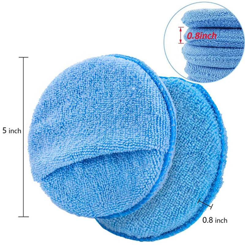 Car Polishing Waxing Sponges Pad 5 Inch 125mm Microfiber Round Motorcycle Auto Wax Applicator Polish Foam Sponges Cleaning Tools