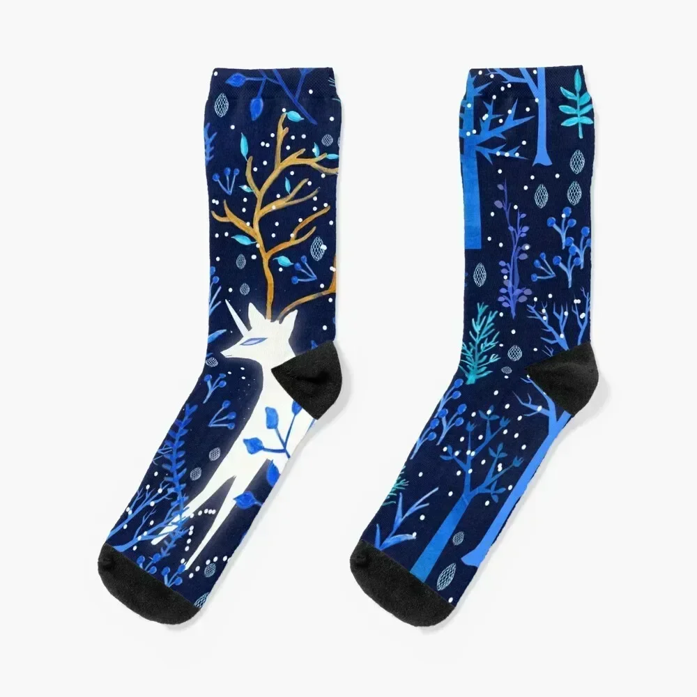 

Deericorn In Blue Socks Children's new year Run Socks Women Men's