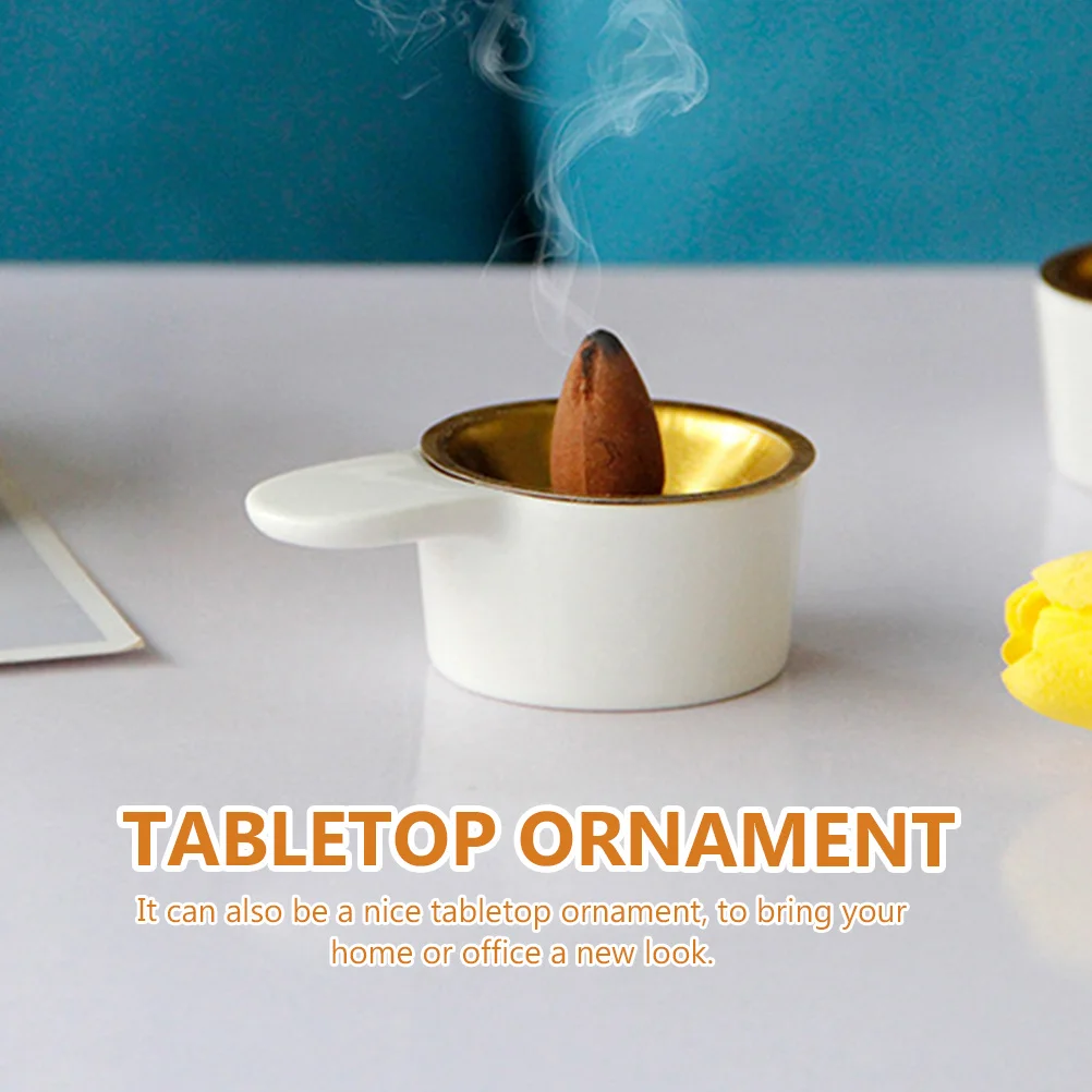 

2 Pcs Ornament Unique Incense Holder Ceramic Burner for Yoga Censer Stick Oil Tealight