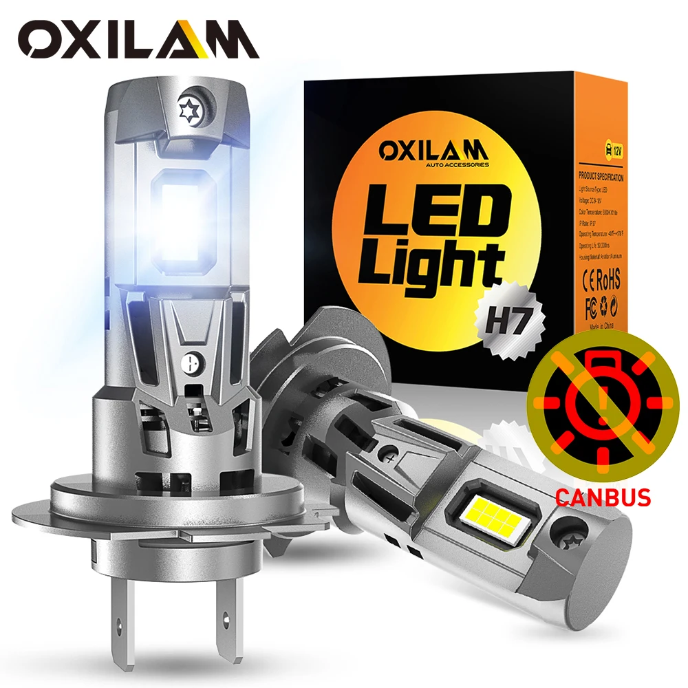 OXILAM  2Pcs 22000LM 120W H7 LED Headlamp Canbus For Chevrolet Fiat Lada Volvo Hyundai Citroen Lexus Suzuki Best Led H7 Light