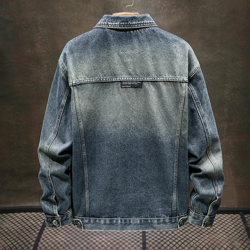 Trendy Classic Denim Jacket Men's Autumn 2024 New Polo Collar Trendy Brand Retro Japanese Washed Coat