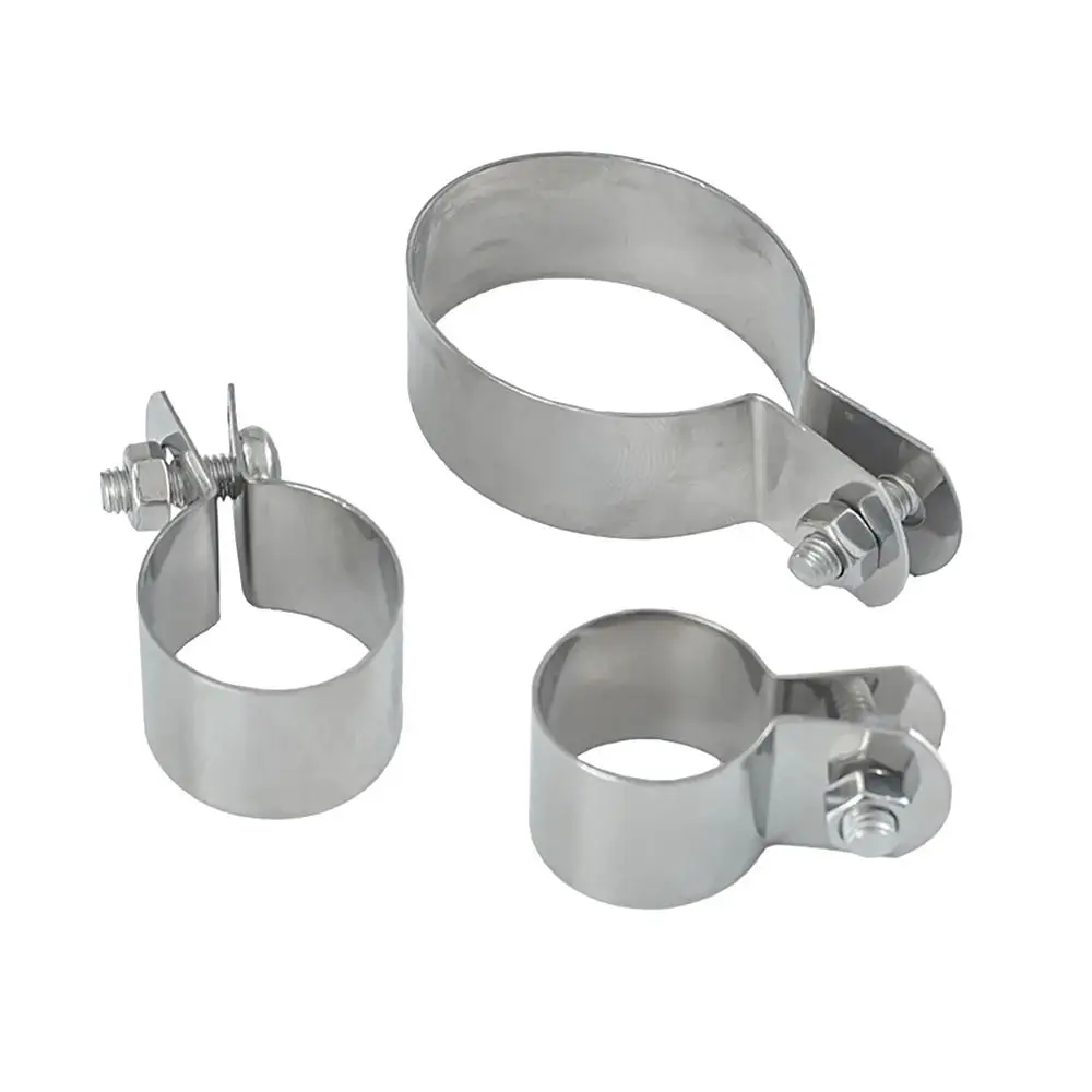 1Pcs New with Screws Nuts Hose Clamp 304 Stainless Steel Fastening Hardware Grounding Clip Horseback Dia 10mm-60mm Pipe Buckle