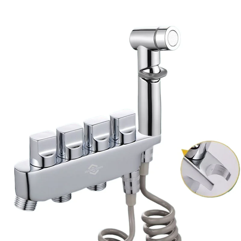 

Multifunctional one-in-four-out four-control all-copper angle valve switch
