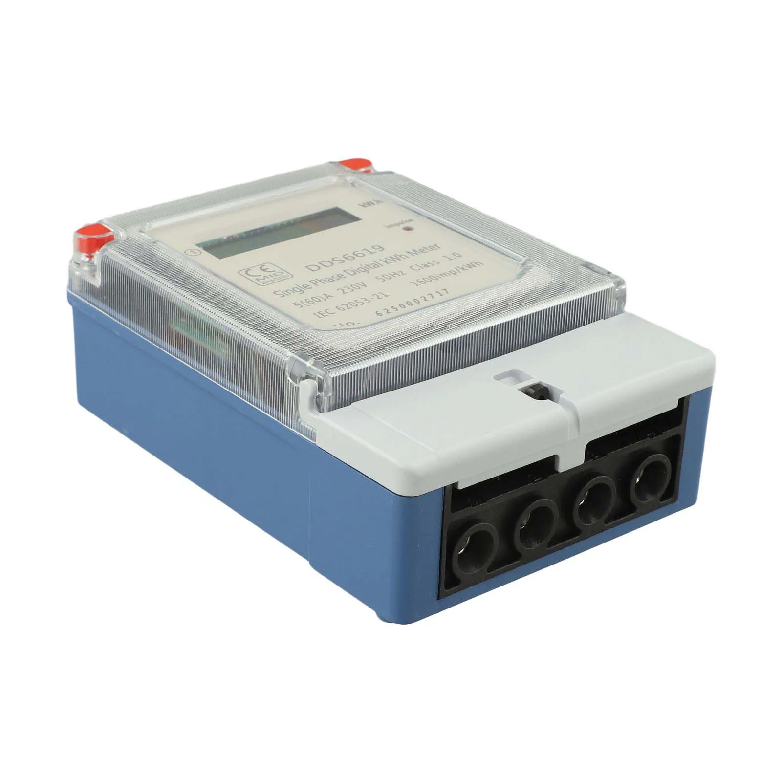 Din Rail Single Phase Digital Electronic Energy Meter AC 220V 60A KWh Counter With For Pulse Output For Home Commercial Electric