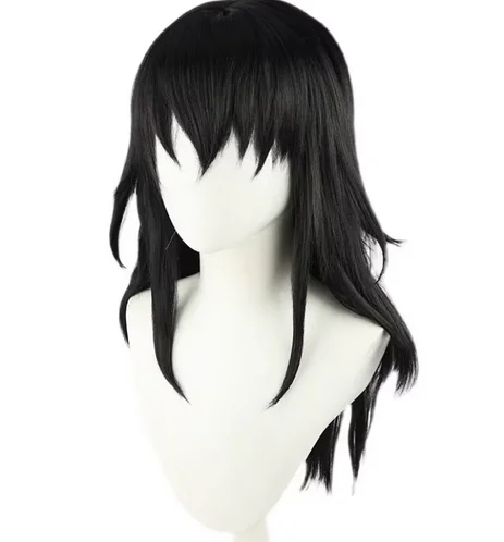 Demon Slayer Suma Cosplay Wig Kimetsu No Yaiba Season 2 Black Long Heat Resistant Hair Wigs