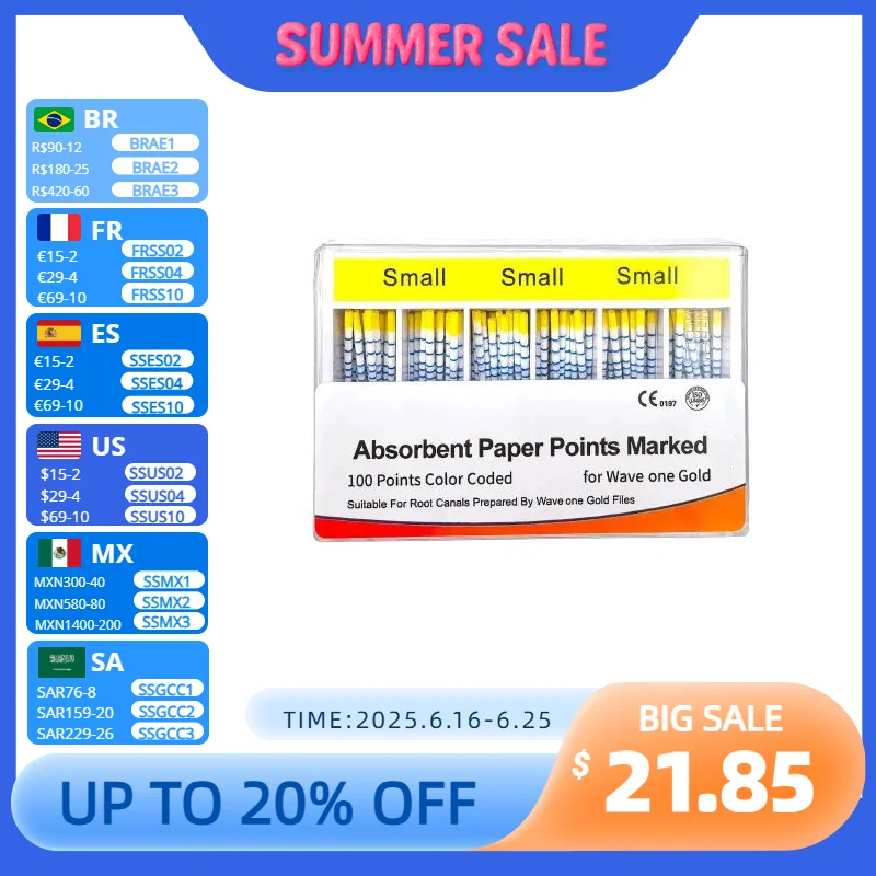 

Стоматологическая волна Золотая одна бумажная точка с маркировкой мм Первичная маленькая средняя большая впитывающая бумажная точка Файлы Корневой канал Обучение