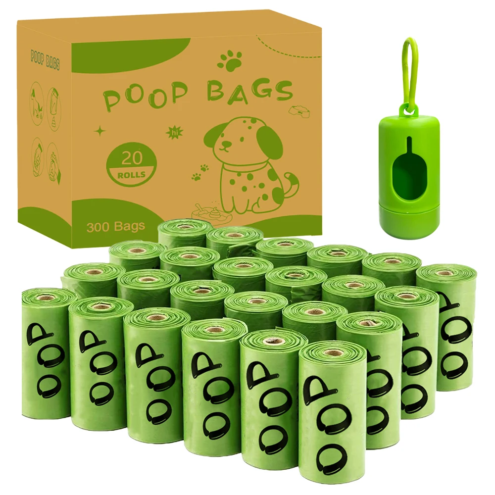 Bolsas de basura para perros compostables certificadas Bolsas de basura para mascotas ecológicas y biodegradables 100% a prueba de fugas hechas de almidón de maíz