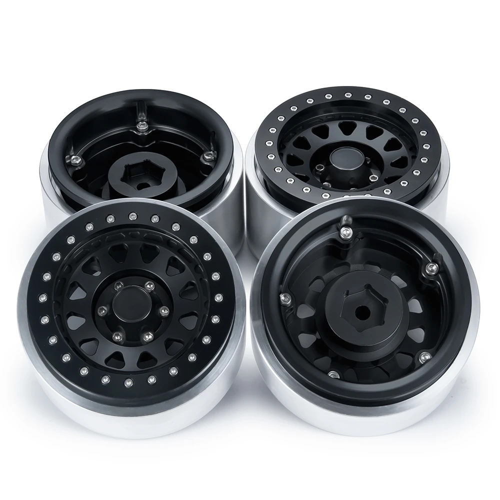 MIBIDAO 1/2/4Pcs 2.9inch Beadlock Aluminum Wheel Rims for Axial SCX6 AXI05000 Wrangler AXI05001 Trail Honcho 1/6 RC Car Model