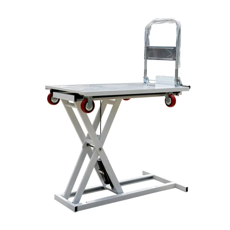 Heavy Duty Electric Flatbed Cart Loading Hand Carts Trolleys Jack Hydraulic Trolley Manual Forklift Platform Cargo Lift Trolley