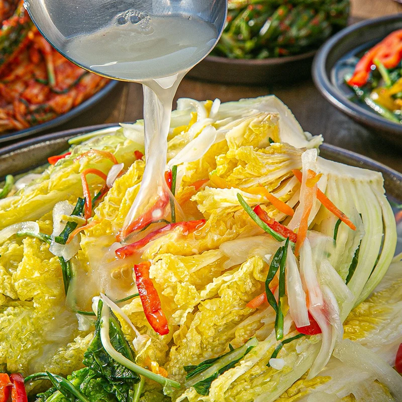 ○ Kimchi Blanco Original Jeonrad 1Kg/3Kg Nacional Sin MSG, Kimchi Dongchimi Crujiente y Refrescante