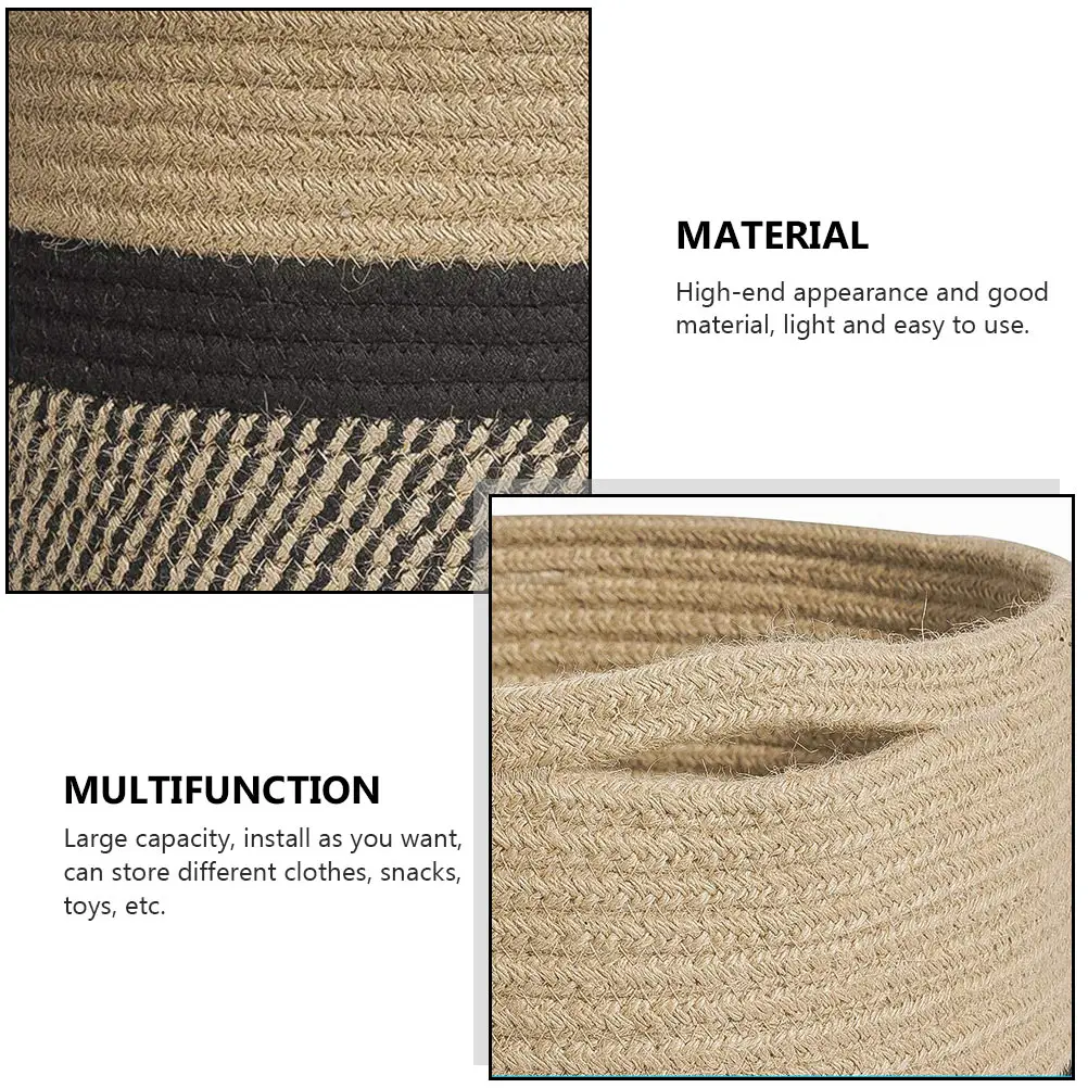 

Round Storage Basket Cotton Rope Container for Clothes Toys Home ganization High Capacity Practical Small Space Clean Room Multi