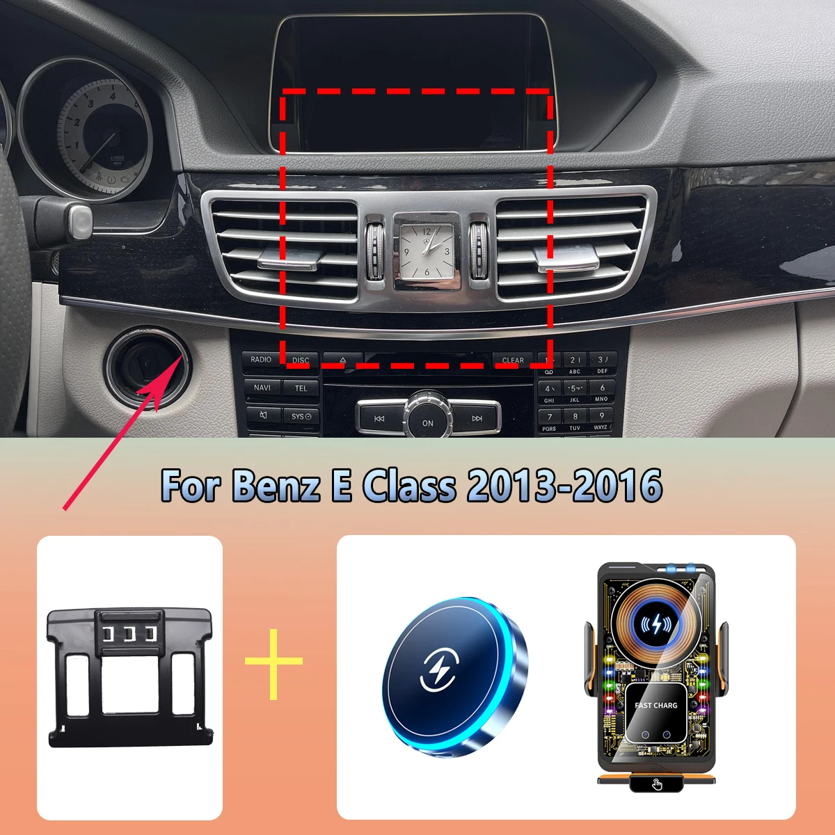 Car Phone Holder For Mercedes Benz E Class W212 2013 2014 2015 2016 Magnetic Wireless Charging Car Phone Fixed For Magsafe Mount
