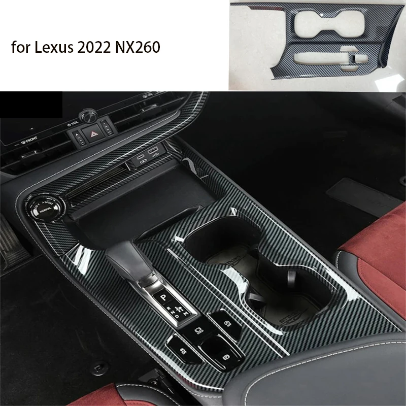 Car Center Console Gear Panel Cover ABS Wood Grain Gear Shift Panel Decorative Trim for Lexus NX260 2022 Interior Accessories