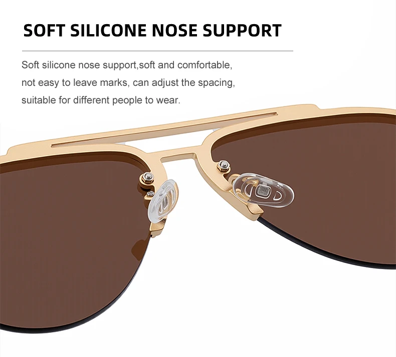 Steampunk Oval Pilot Sonnenbrille Männer 2025, Luxus Marke Vintage Doppel Strahl Sonnenbrille Für Männliche Trendy Punk Metall Rahmen Brillen – Detail 10