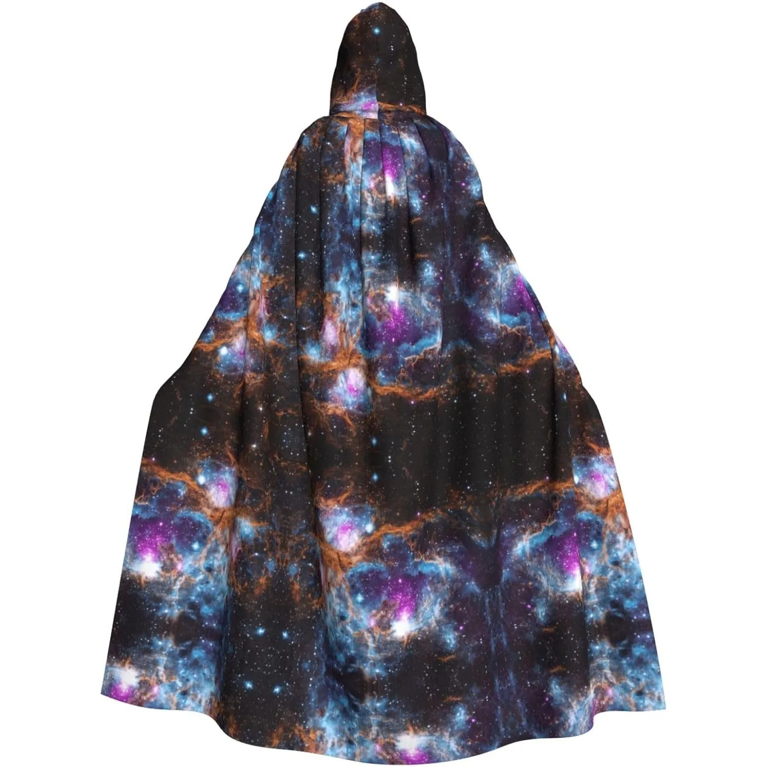 

Накидка с капюшоном для взрослых, карнавальная праздничная накидка с космическим принтом, халат для косплея, костюм для вечеринки, готический карнавал