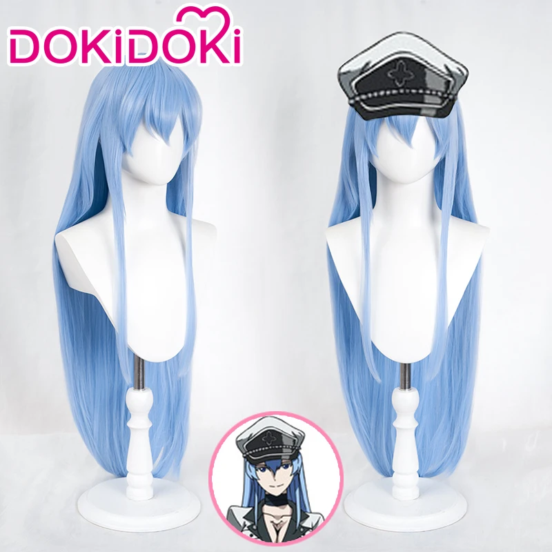 IN STOCK Esdeath Wig Anime Akame ga KILL! Cosplay DokiDoki Esdeath Women Blue Long Hair Heat Resistant Synthetic  Akame ga KILL!