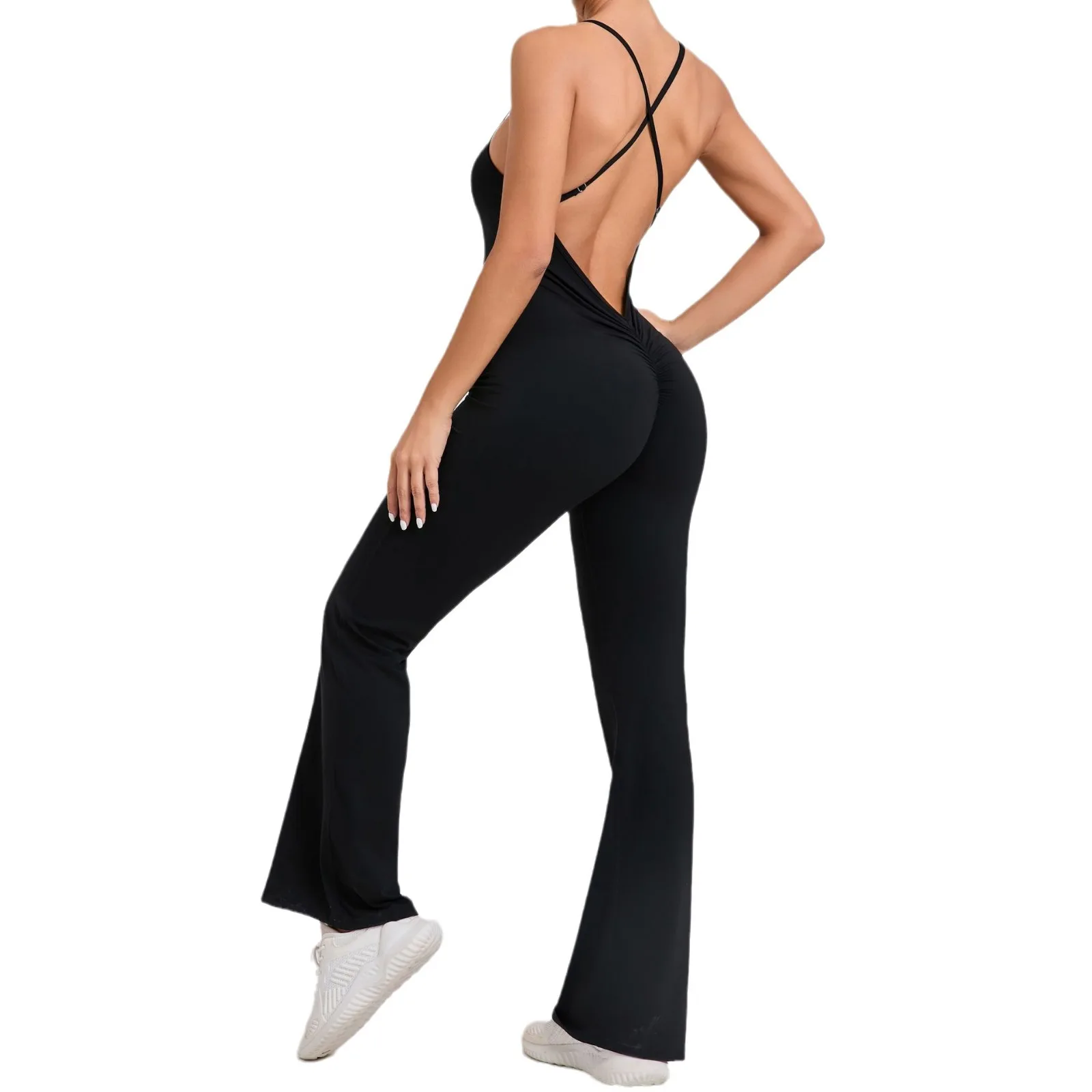 

Female Yoga Set Backless Sleeveless One-piece Suit Female Rompers Quick Dry Sexy Yoga Clothes Workout Bodysuits Sports Jumpsuit`