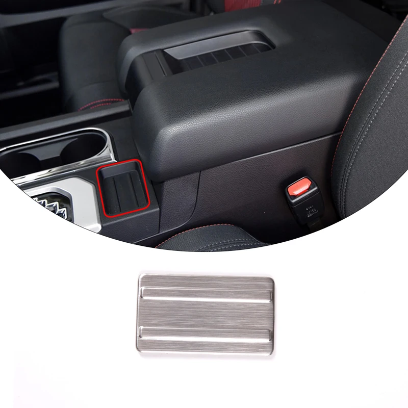 For Toyota Tundra 2015-2021 stainless steel silver Car styling car gear storage slot sequin sticker car interior accessories