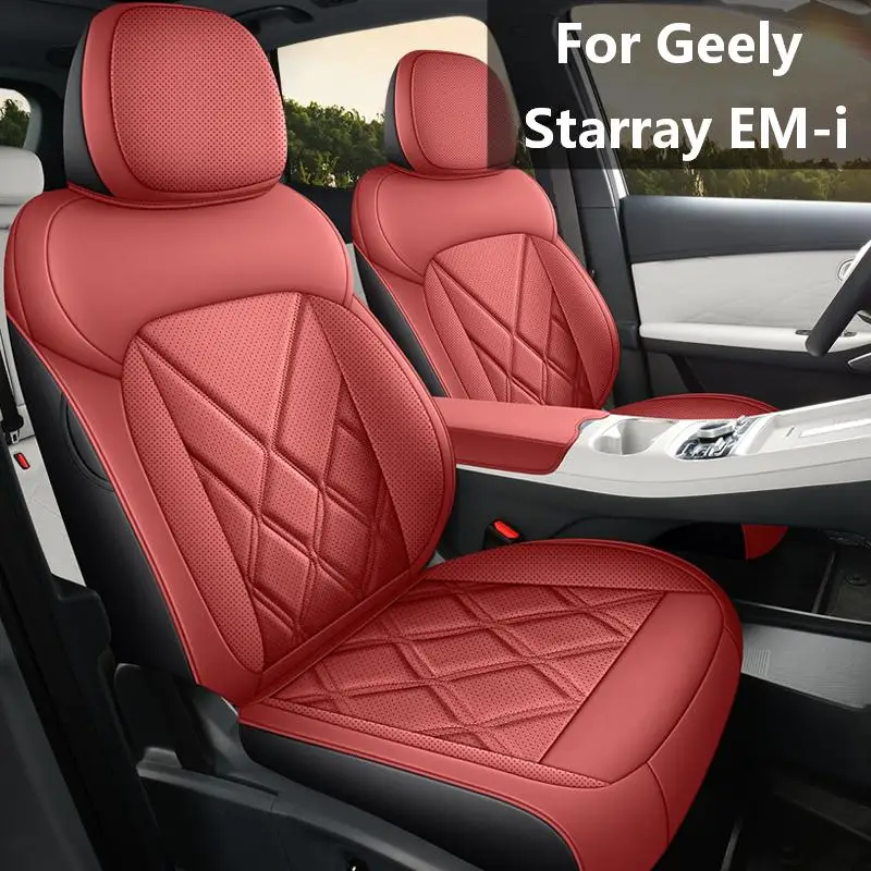 Breathable Full Wrap PU Leather Car Seat Cushion Covers Stylish Interior Protector for Geely Starray EM-i