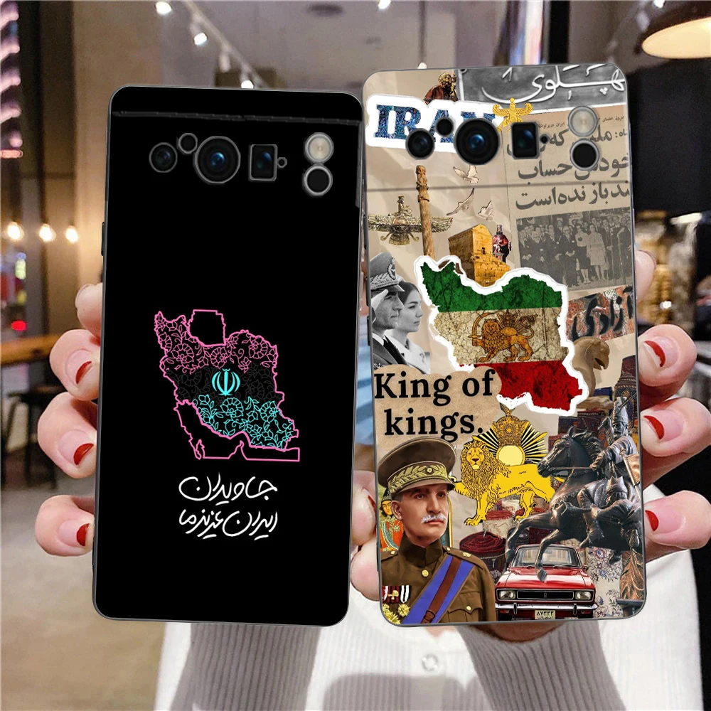 

Map Art Iran flag Phone Case For Google Pixel 9 8 9A 8A 7 7A 6 Pro XL 6A 5G Black Soft Back Luxury TPU Cover
