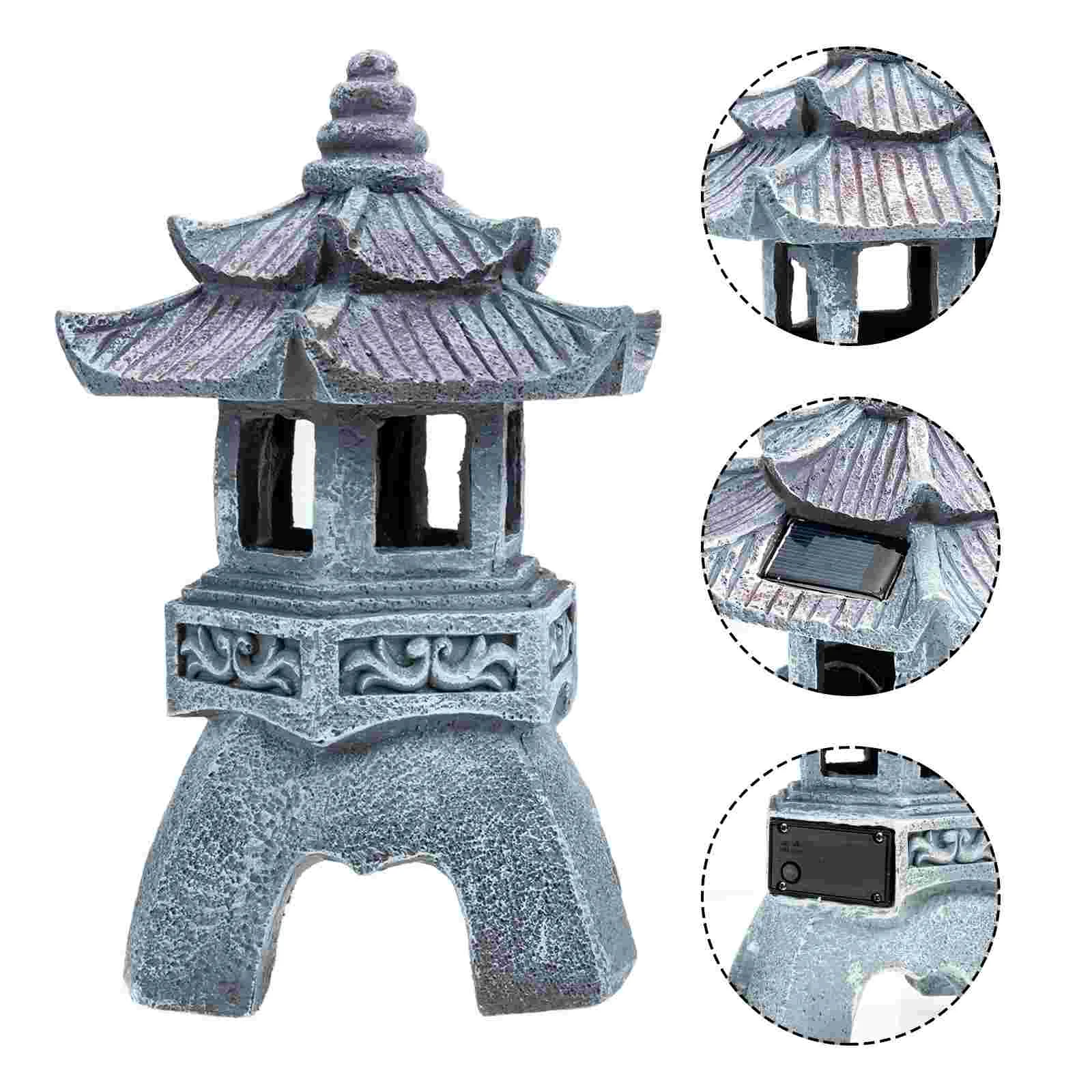 

Pagoda Garden Solar Solar Light Decorative Statue Lantern Light Lighting Zen Décorative Asian Lights Decor Decorative Japanese